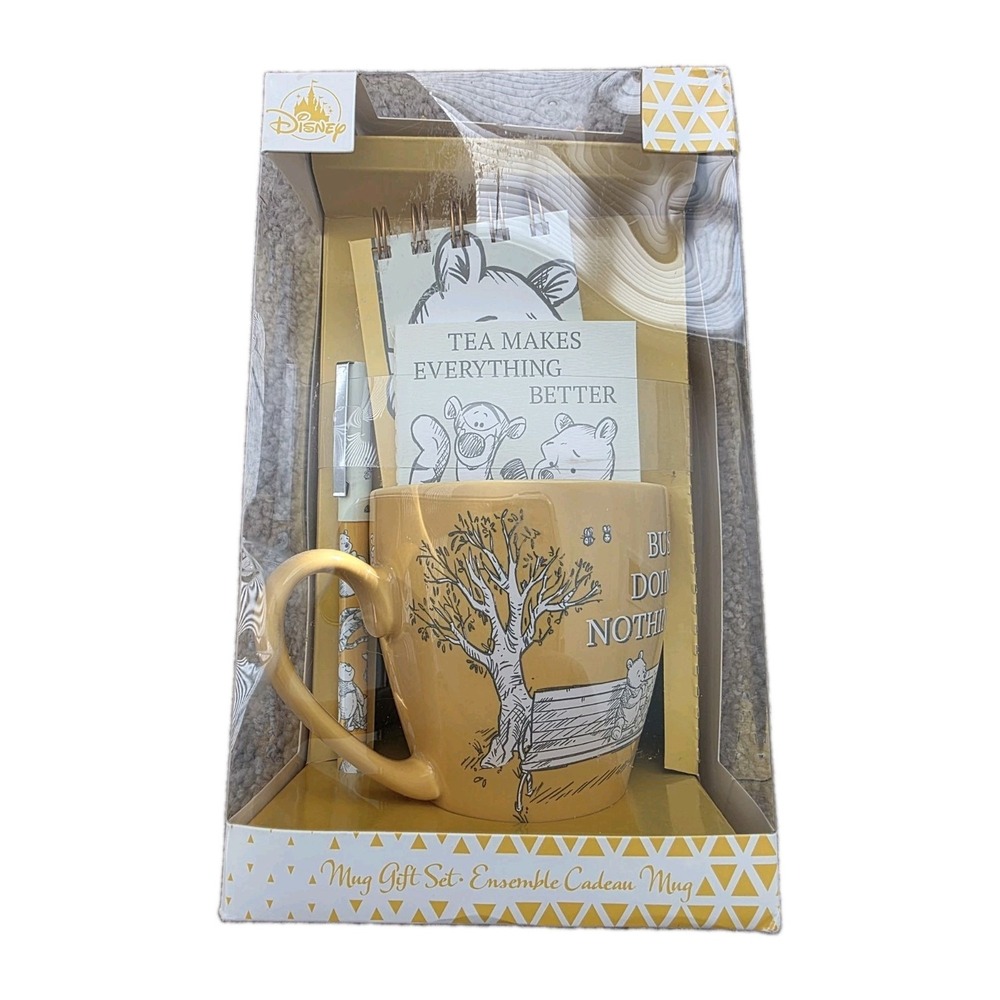 New Disney Winnie the Pooh Mug Gift Set Busy Doing Nothing Pen Notepads Boxed